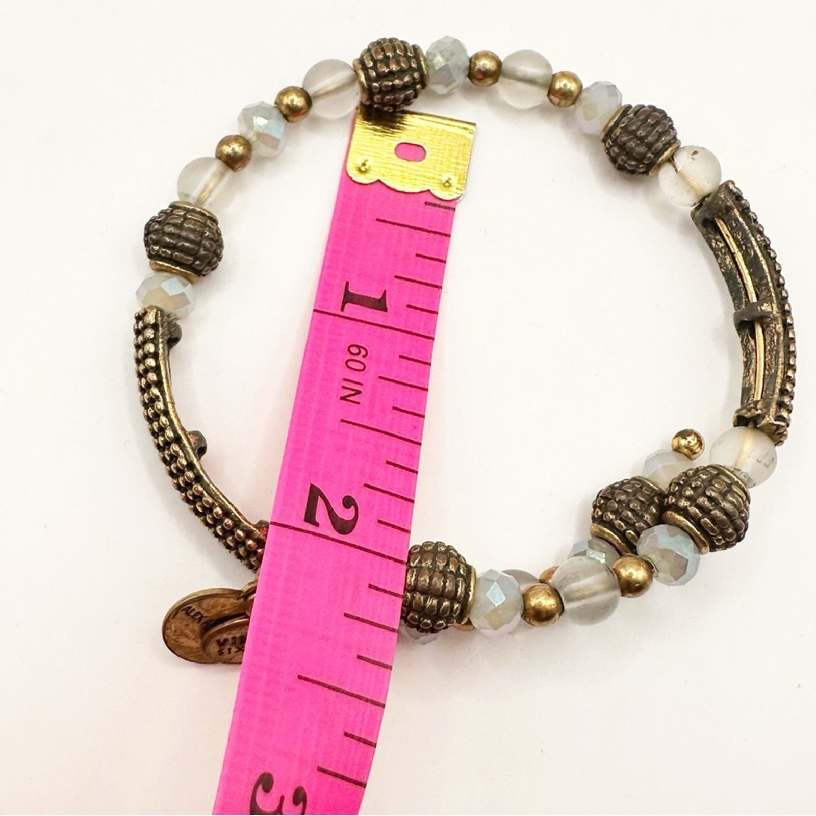 Alex and Ani Gold Wrap Beaded Bracelet Vintage Sixty Six boho glam