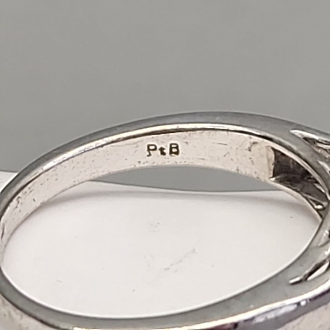 Spinel Ring Pink Square Stone PtB Platinum Bonded Plated Sz 7