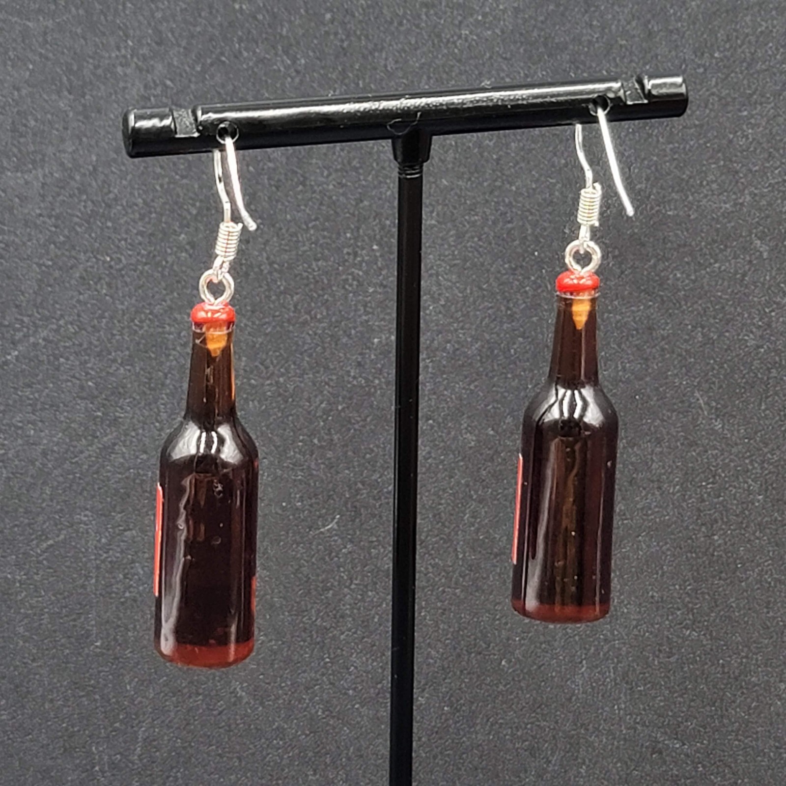 Budweiser Beer Bottle Pierced Earrings 1 5/8″ NEW