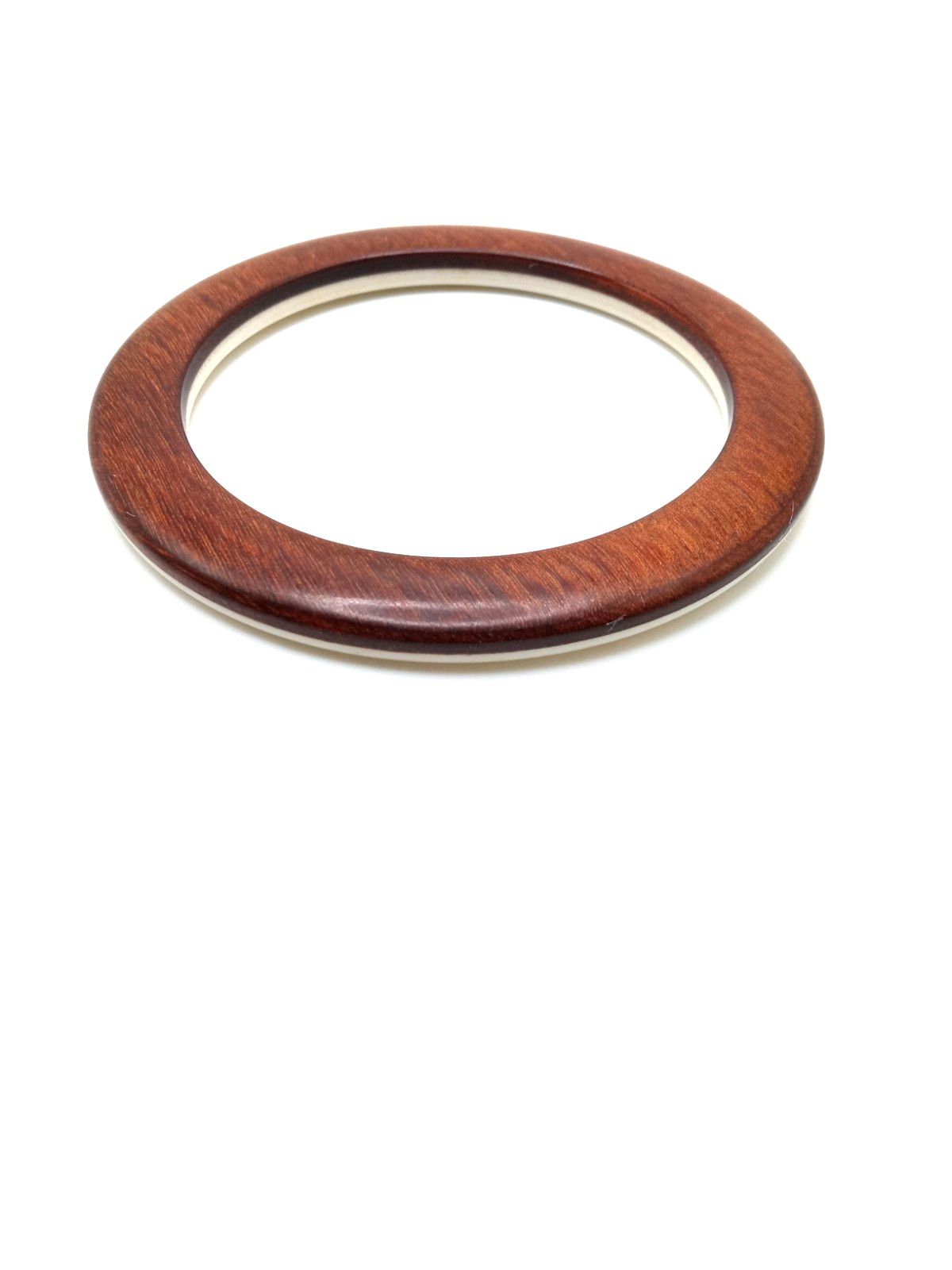 Vtg Boho Wood & Half Wood Lucite Bangle Bracelets w Lg Wood Lucite Hoop Earrings