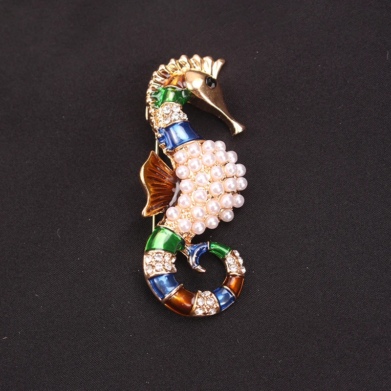 Women Men Unisex Seahorse Lover Brooch Fashion Sea Animal Pins Badge Jewelry