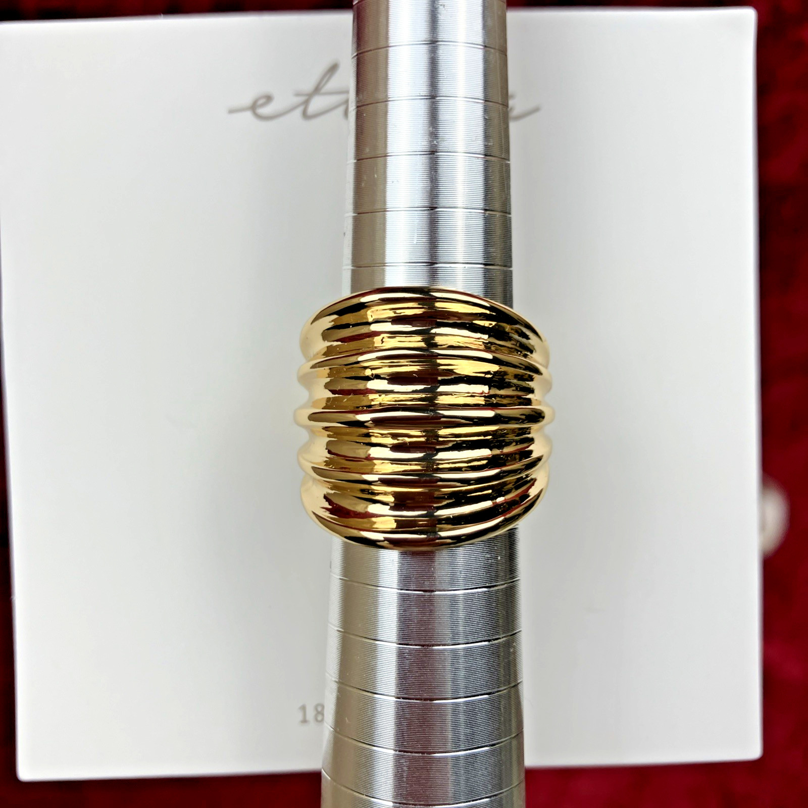 Ettika Stacked Band Ring 18kt Gold Plated Size 10 NWT RP $55