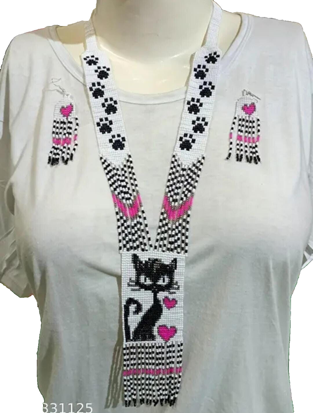 Handmade Necklace Seed Bead Boho American Style Nativ Beaded Multi Strand