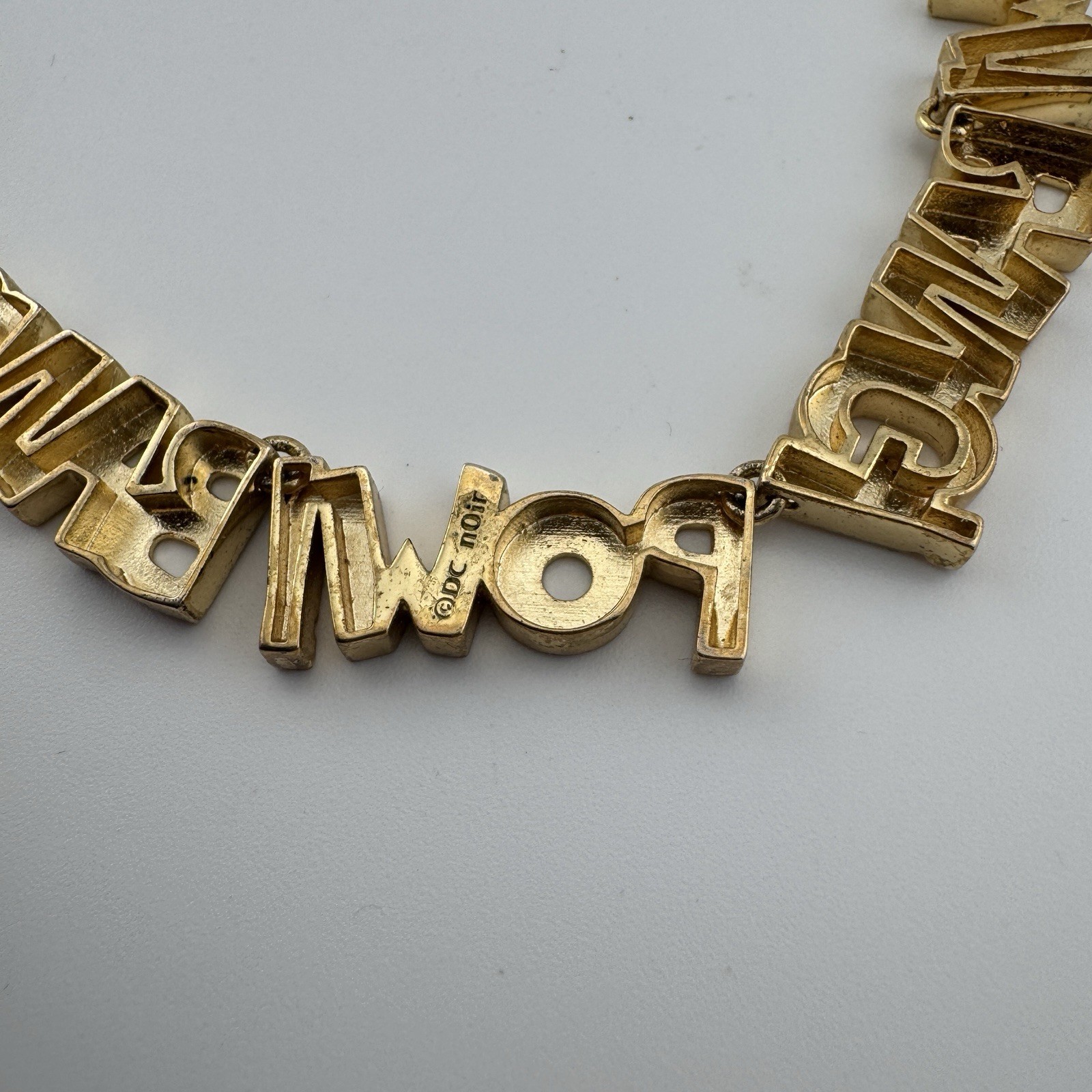 Gold Plated DC Noir Necklace Chain Bang Pow Comic Book