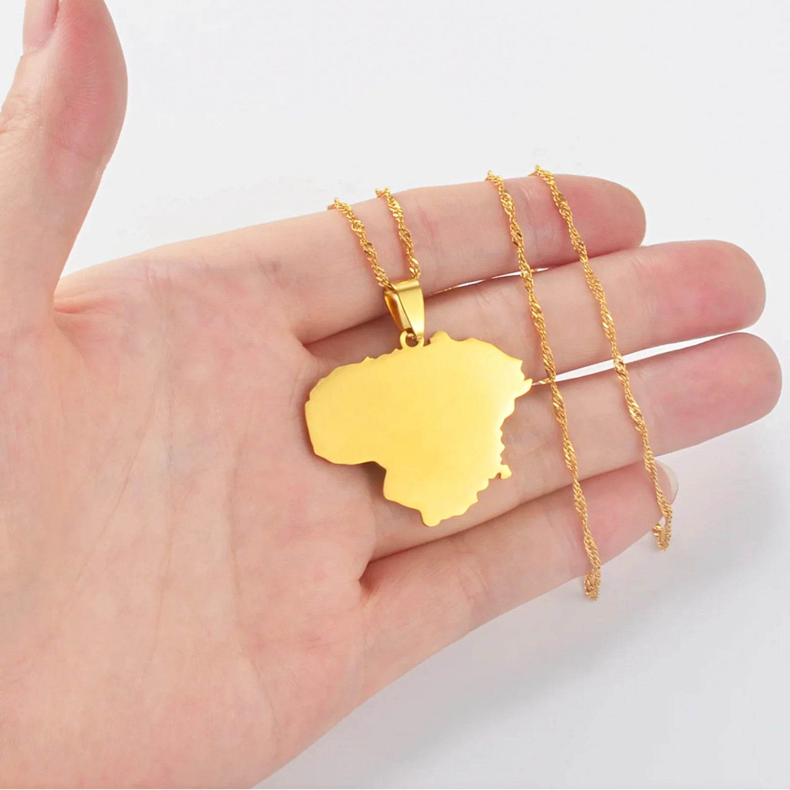 Lithuania Map Pendant Necklace