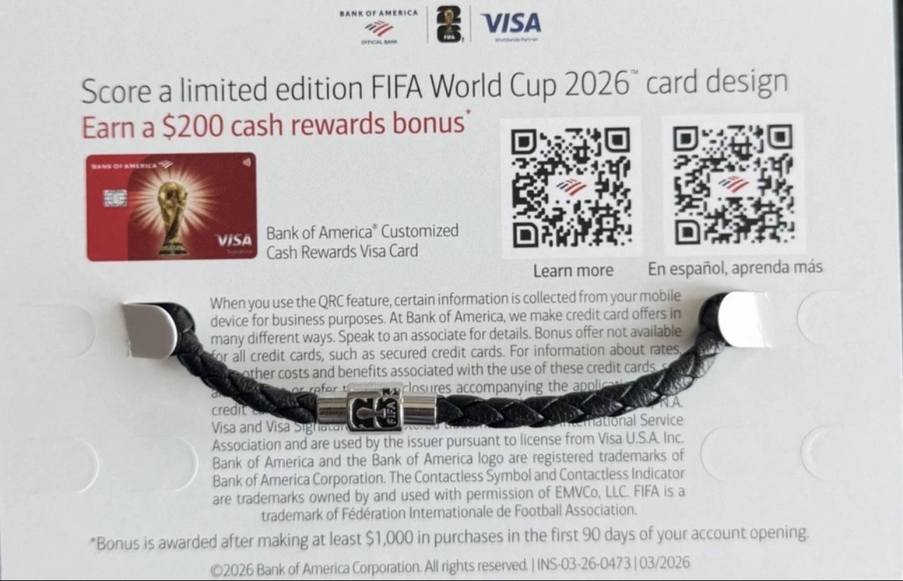 FIFA World Cup 26 Bank Of America Exclusive CANADA Braided Charm Bracelet