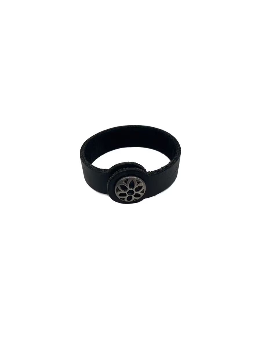 Good Art HLYWD Silver Concho Bracelet Leather 925 Black Men’s