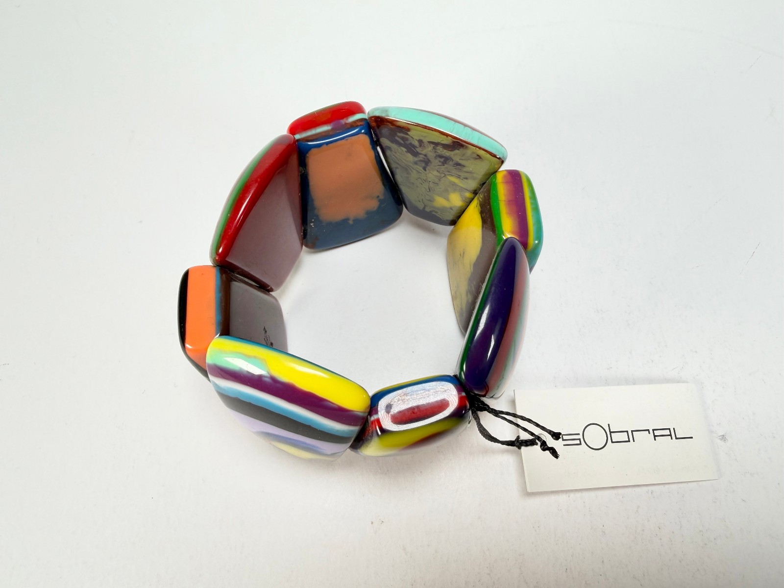 Sobral – Multi-Colour “Rimla” K Elasticated Resin Bracelet ( 004498 )