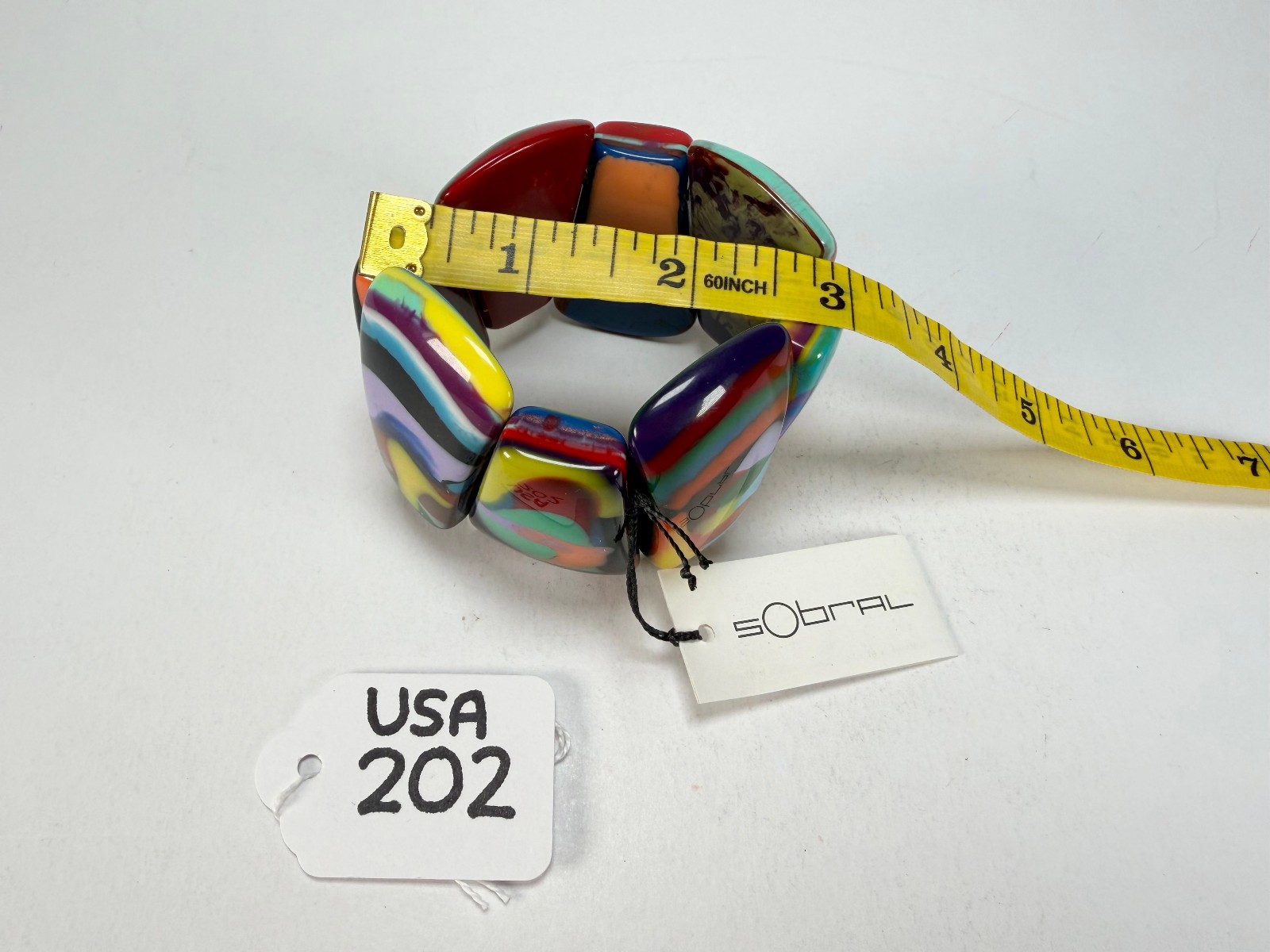 Sobral – Multi-Colour “Rimla” K Elasticated Resin Bracelet ( 004498 )