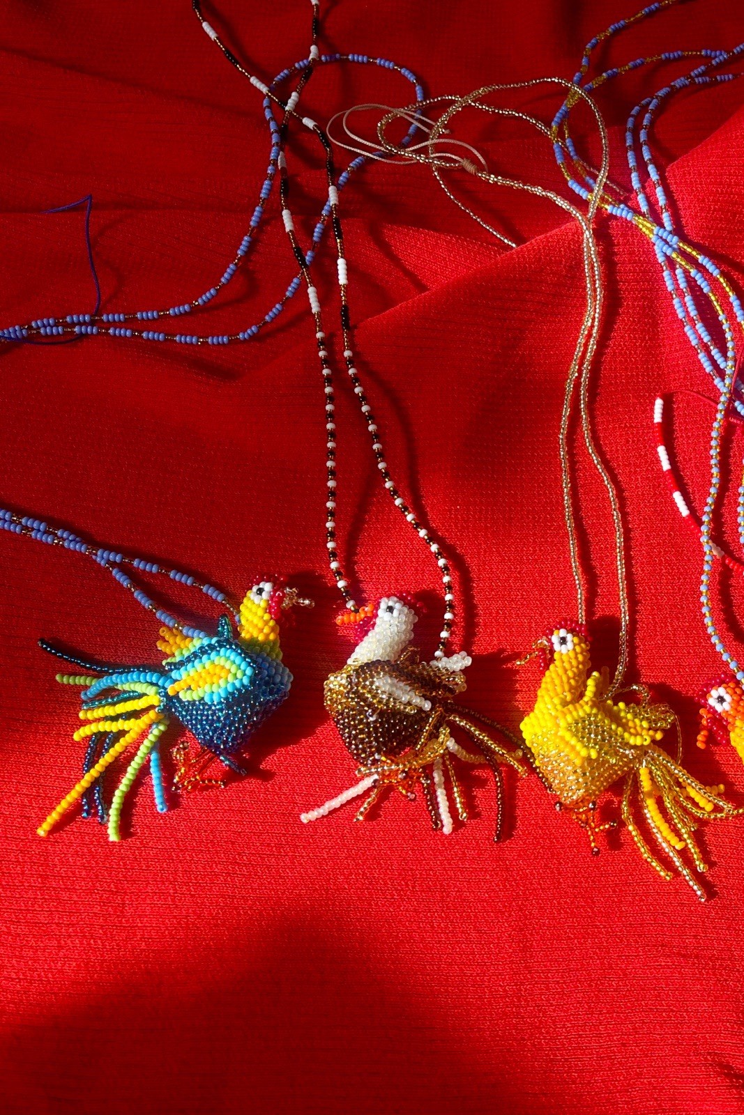 Beaded Rooster Necklace – Fun Summer Accessory, Handmade Gift