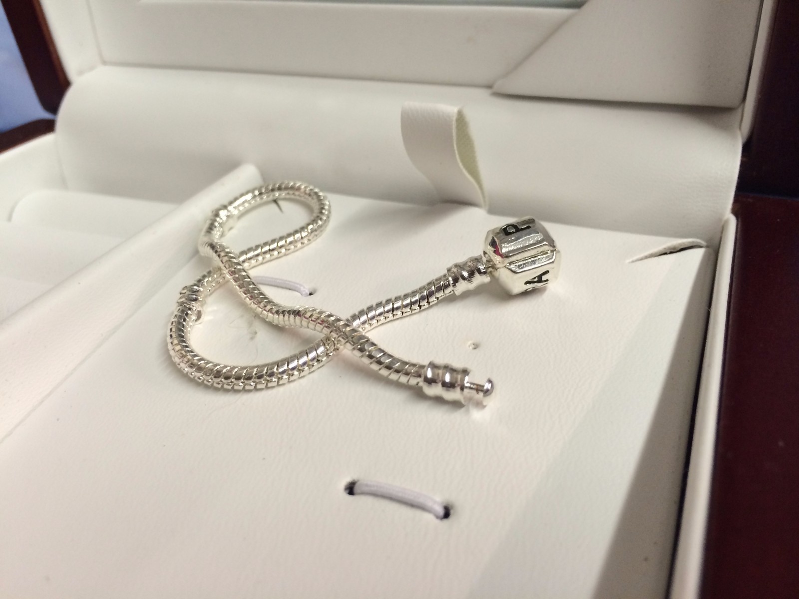 European Sterling Silver Charms Snake Bracelet Chain 8.5″ with Snap clasp