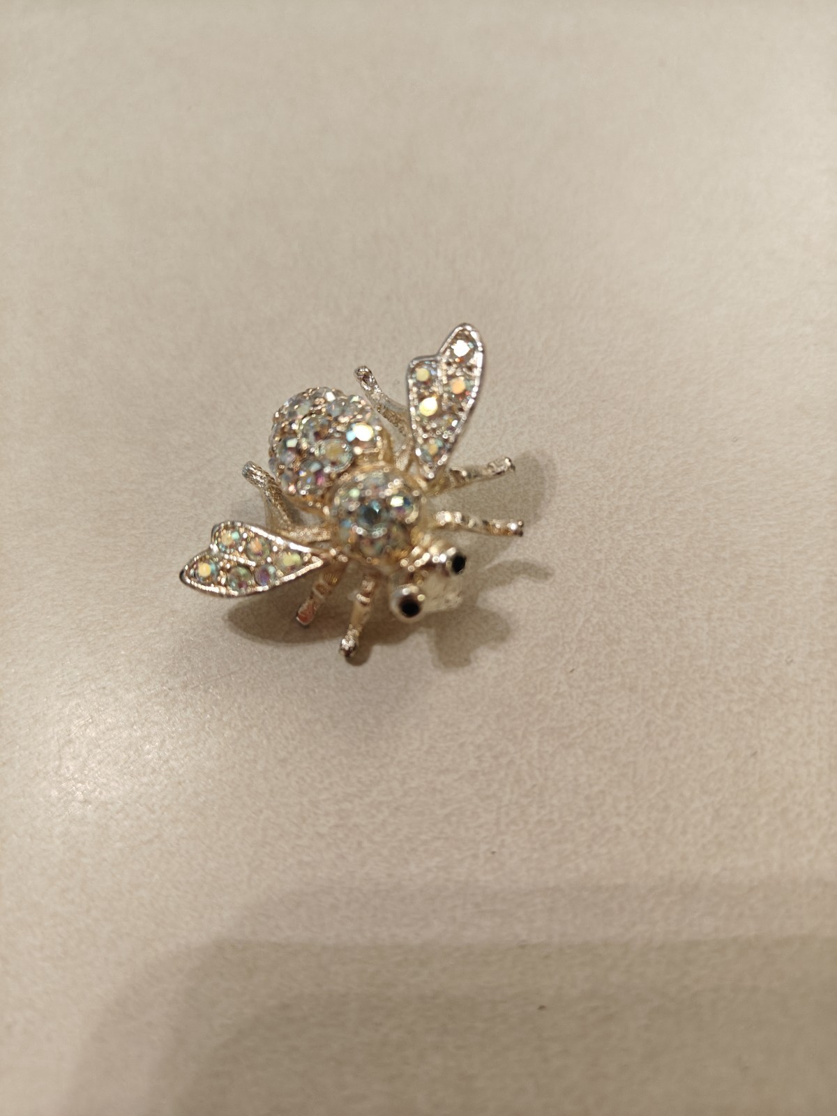 Joan Rivers Silver-Tone Clear Rhinestone Bee Brooch / Pin