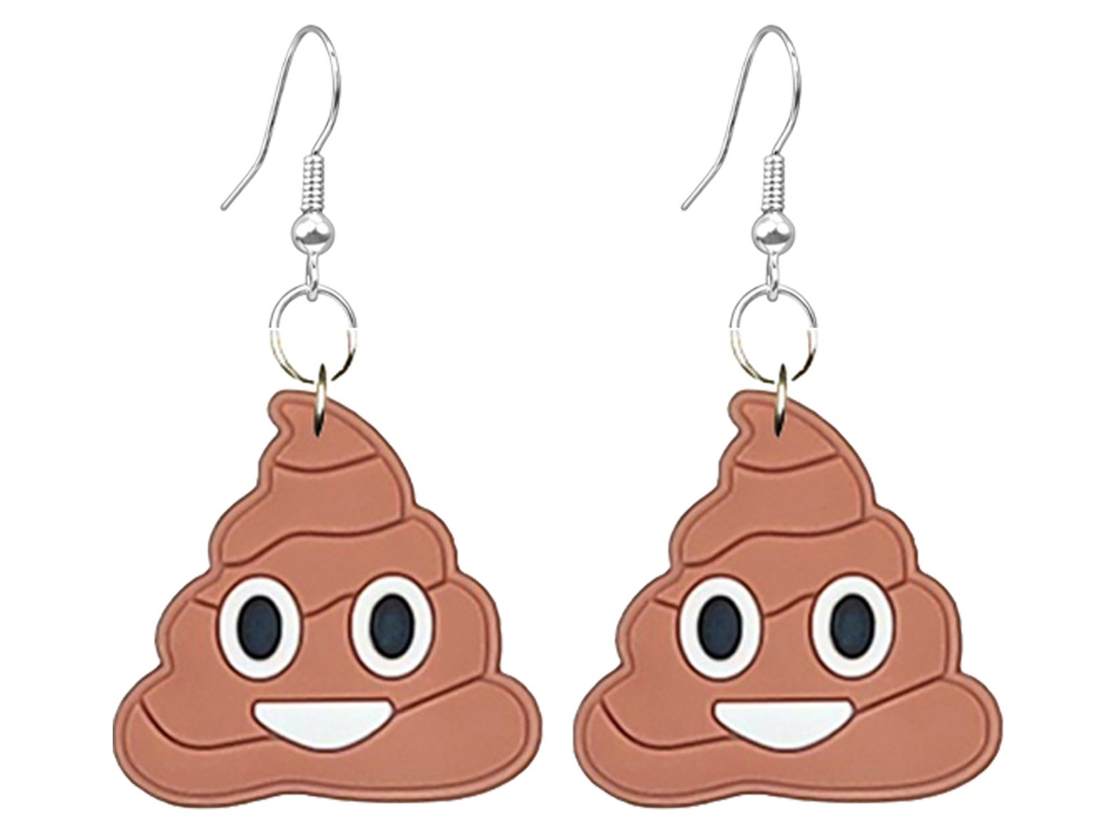 Funny Poop Earrings | Novelty Dangle Earrings | Lightweight Gag Gift Jewelry