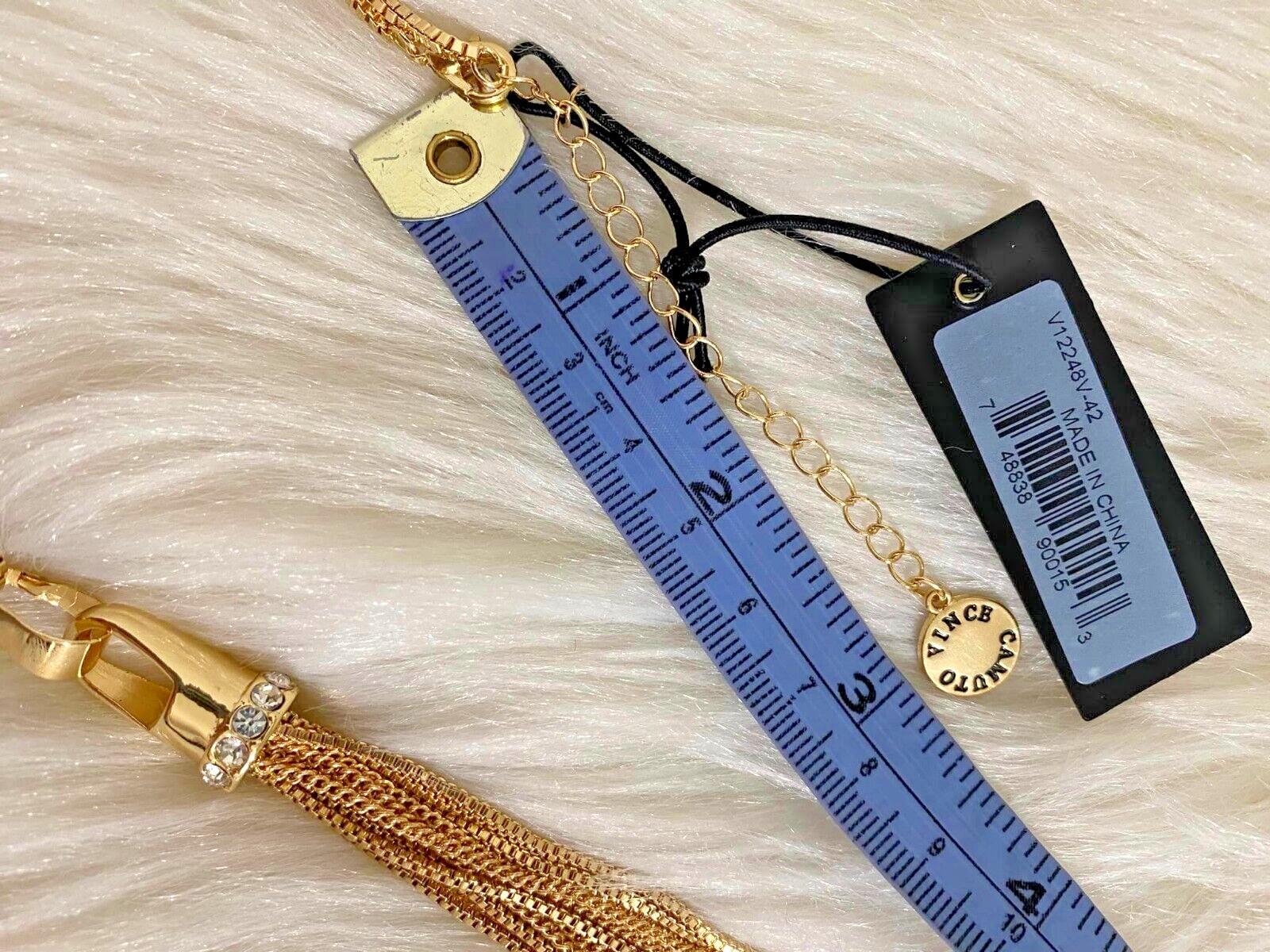 Vince Camuto Women’s Goldtone Long Pendant Long Tassel Chain Necklace-NWT