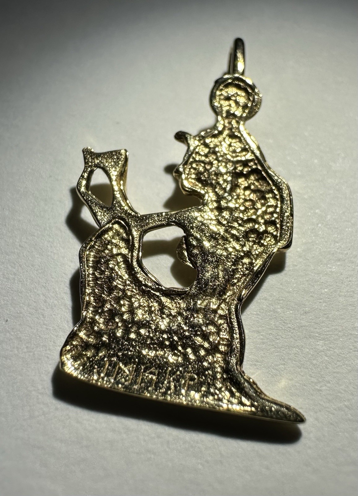 14k Gold Egyptian Woman Charm Pendant 40s 50s Era