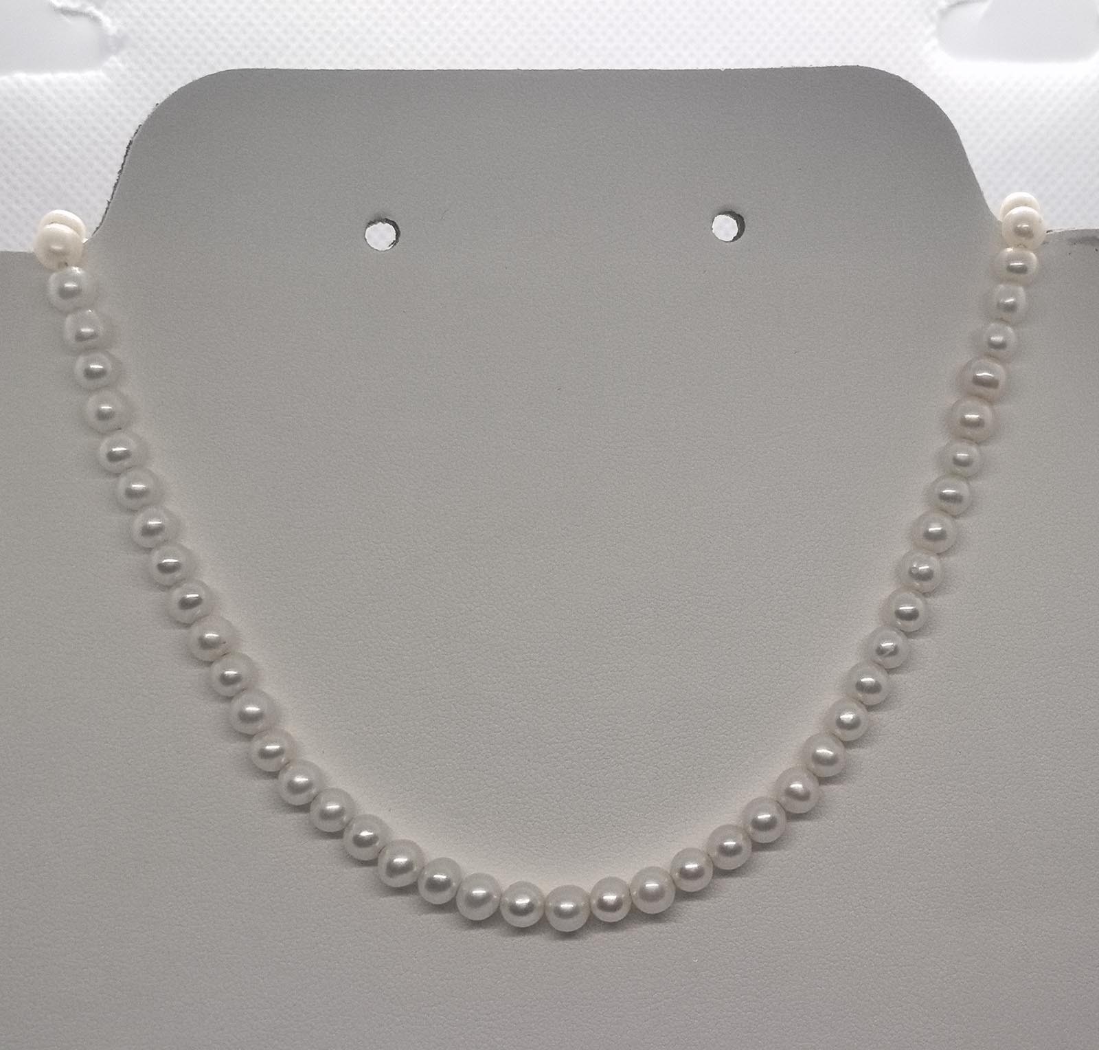 5-6mm Natural Near Round Pearl Necklace Freshwater White Pearl Jewelry Gift