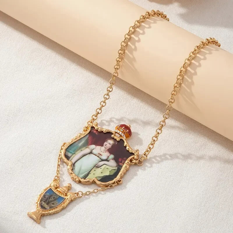 Vintage Inspired Portrait Pendant 19th Century Look Necklace