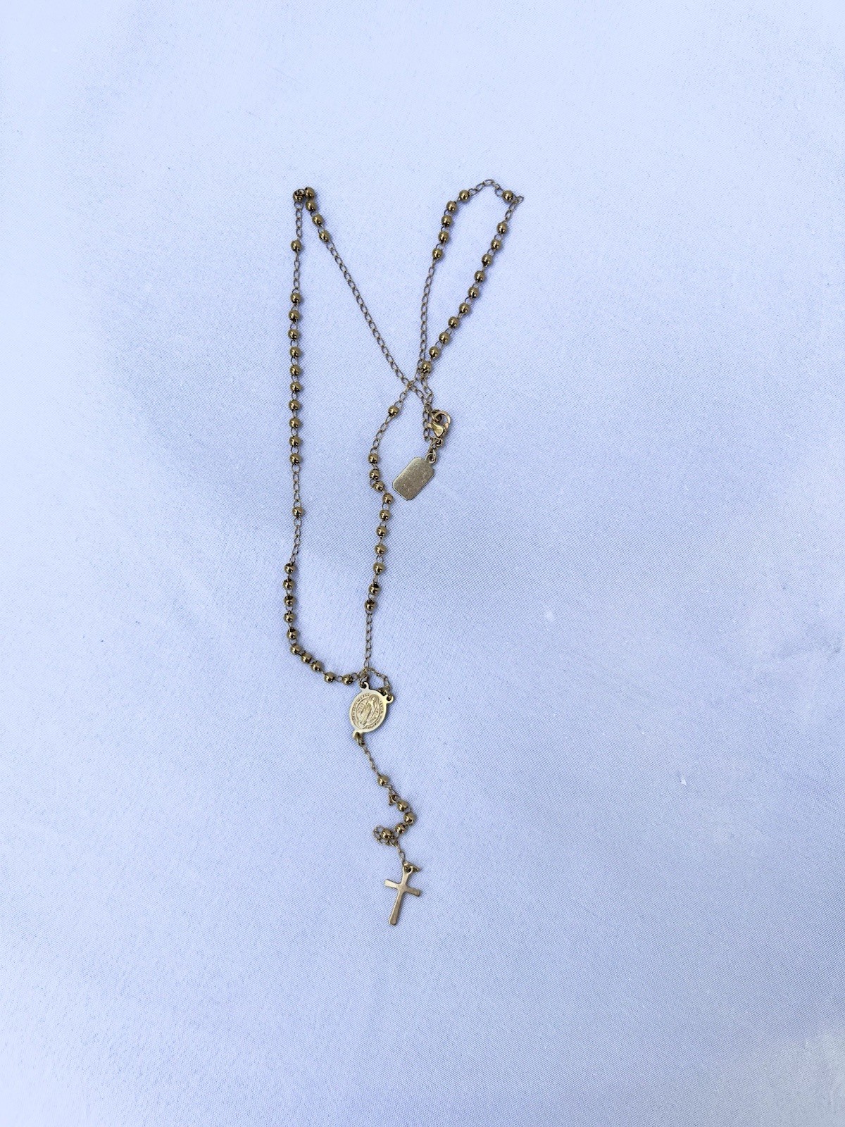 MARRIN COSTELLO | ROSARY 3MM NECKLACE 18K GOLD PLATED STAINLESS STEEL
