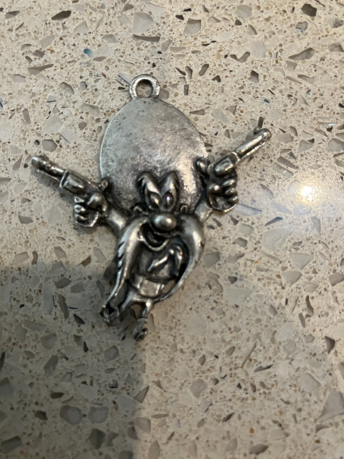 Yosemite Sam Silver Tone Pendant Charm