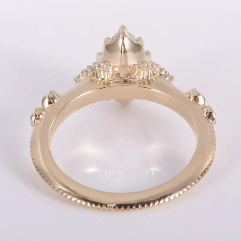 Wedding Womens Ring Sterling Silver Moissanite Gemstone Ring Handmade Ring