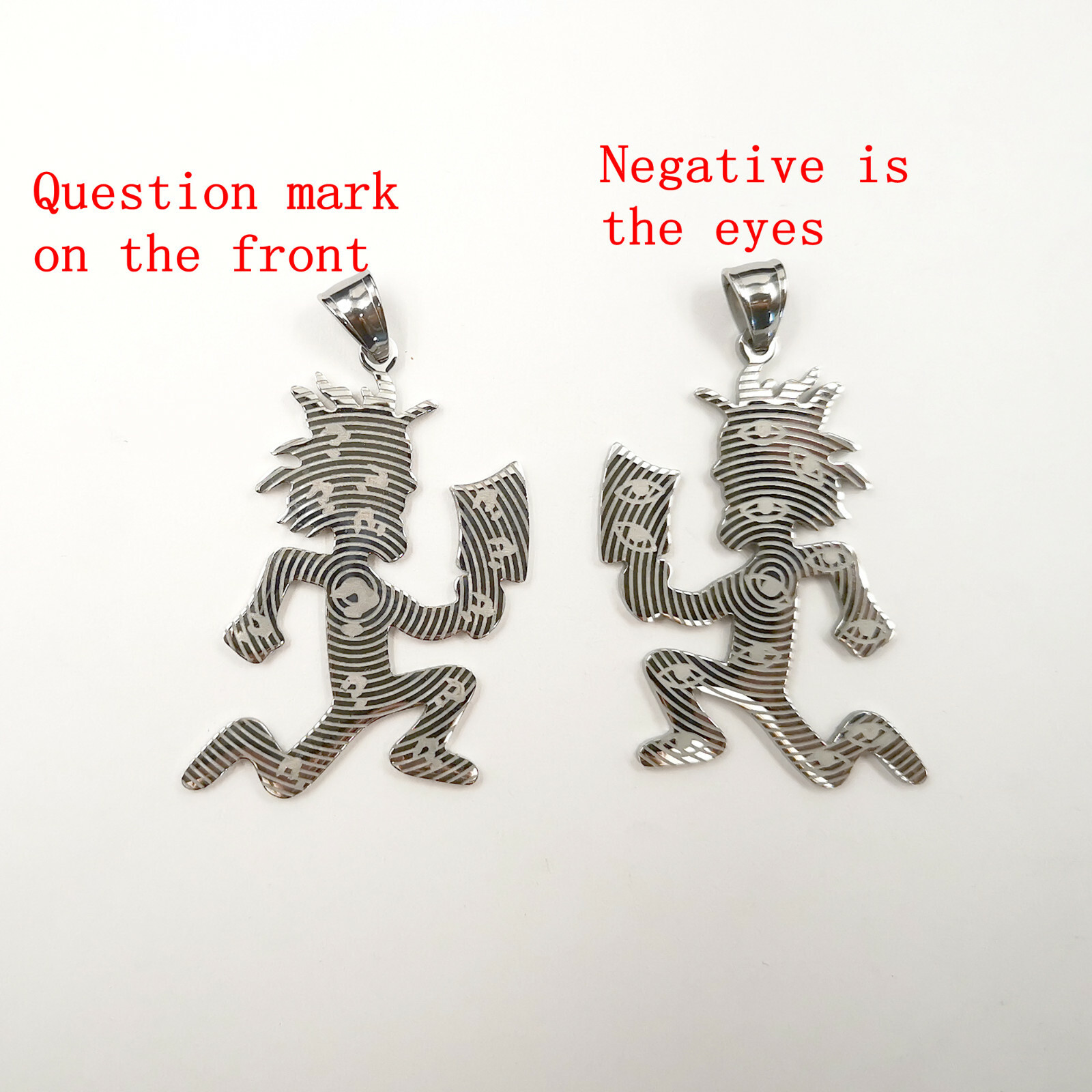 ICP Silver Large Etched Out Hatchet Man Charm Juggalo/Juggalette Necklace 24”
