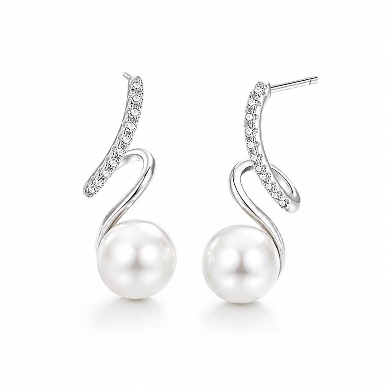 Freshwater Pearl Drop Earrings 925 Silver Gold ,white, black Pearl Earrings