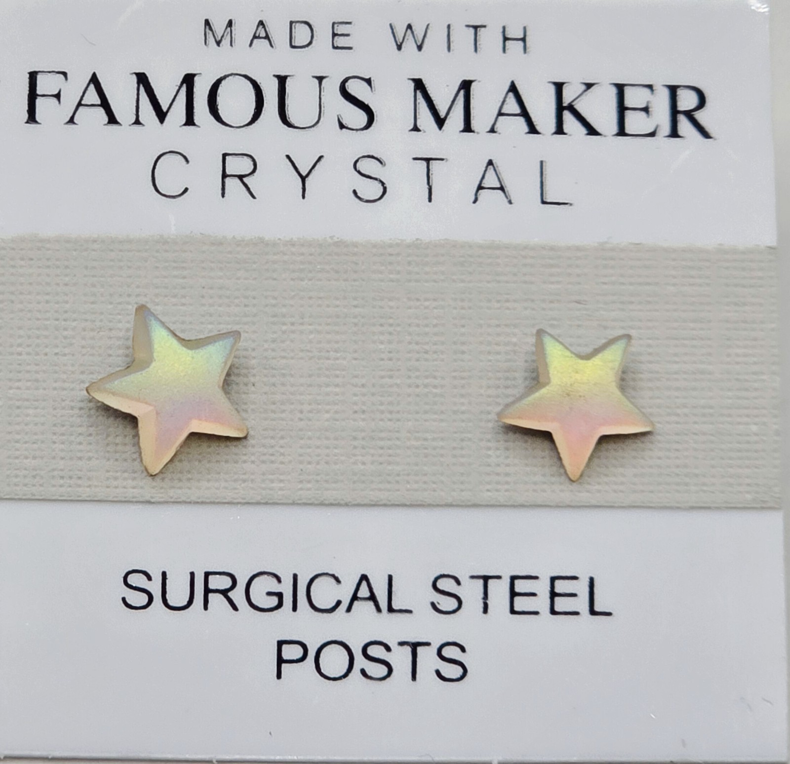 White Star Stud Earrings 6mm Crystal Made with Swarovski Elements
