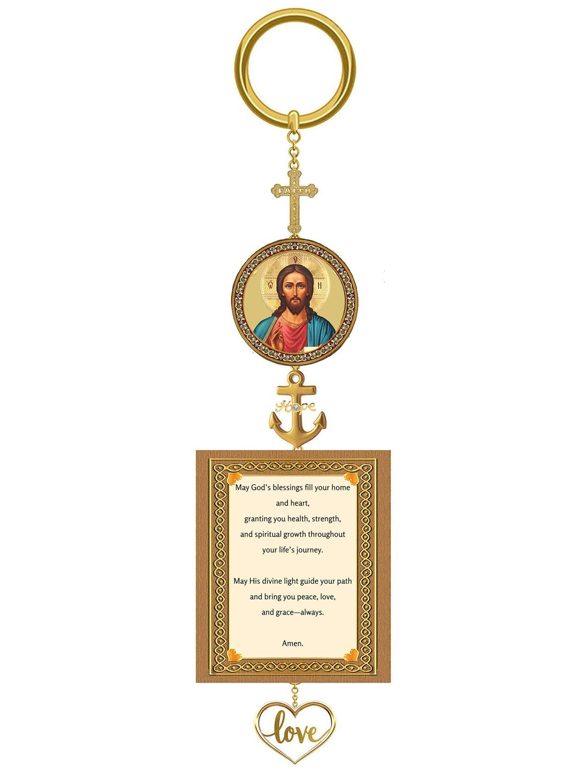 Home Blessing Charm Prayers Perpetual Help Jesus Christ Faith Hope Love 2 Sided