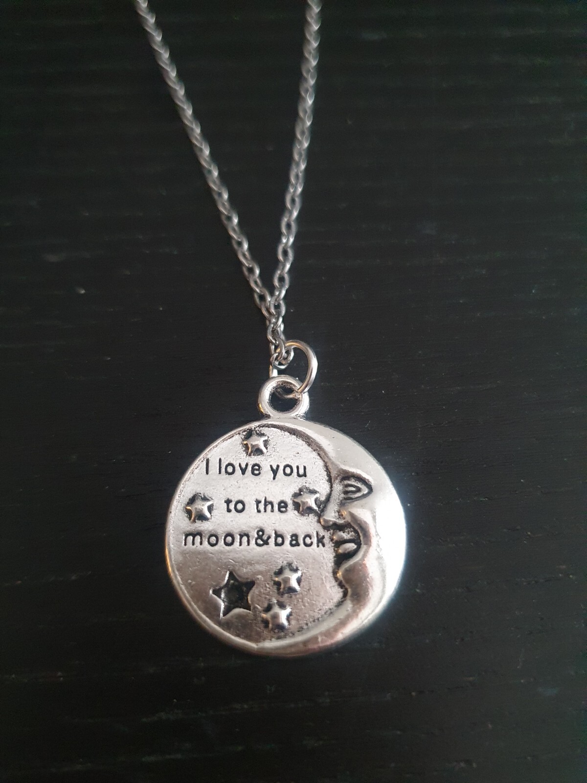 Elegant 925 Sterling Silver I Love You To The Moon And Back Pendant Necklace