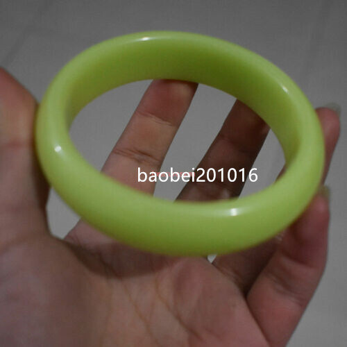 Natural Luminous Green Fluorite Bangle Glow In The Dark Bracelet 60-62mm
