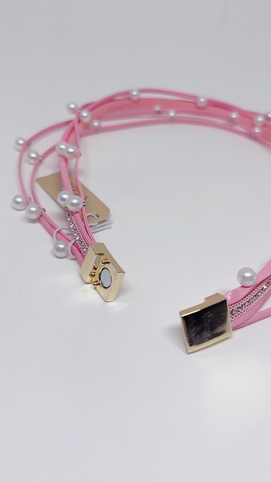 Pink Magnetic Layered Beaded Necklace