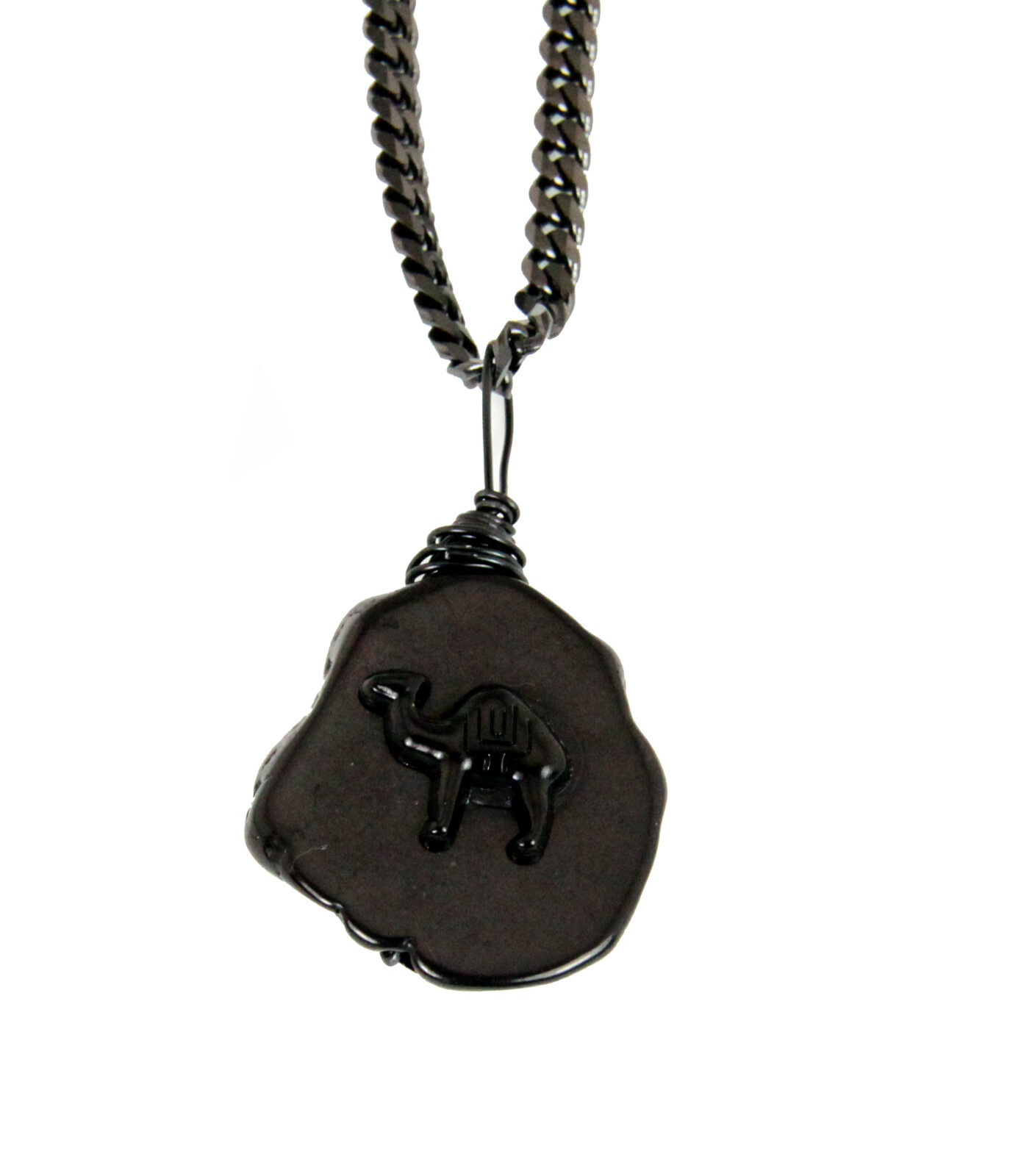 4031955 AEAONMS Masonic Black Stone Necklace Prince Hall Mecca Camel Mason Egypt
