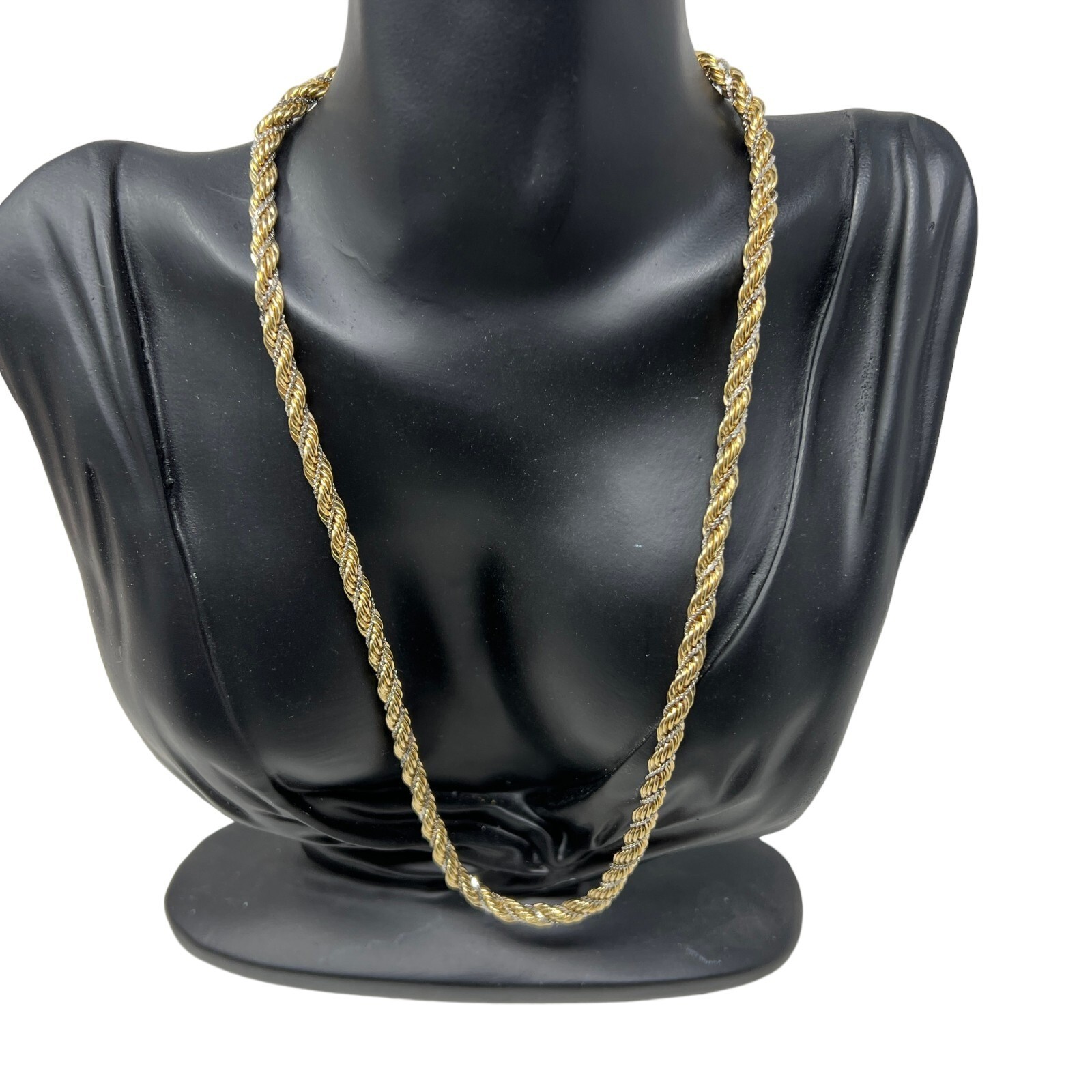 Rope Chain Silver and Gold Tone 5 mm 19 inches long
