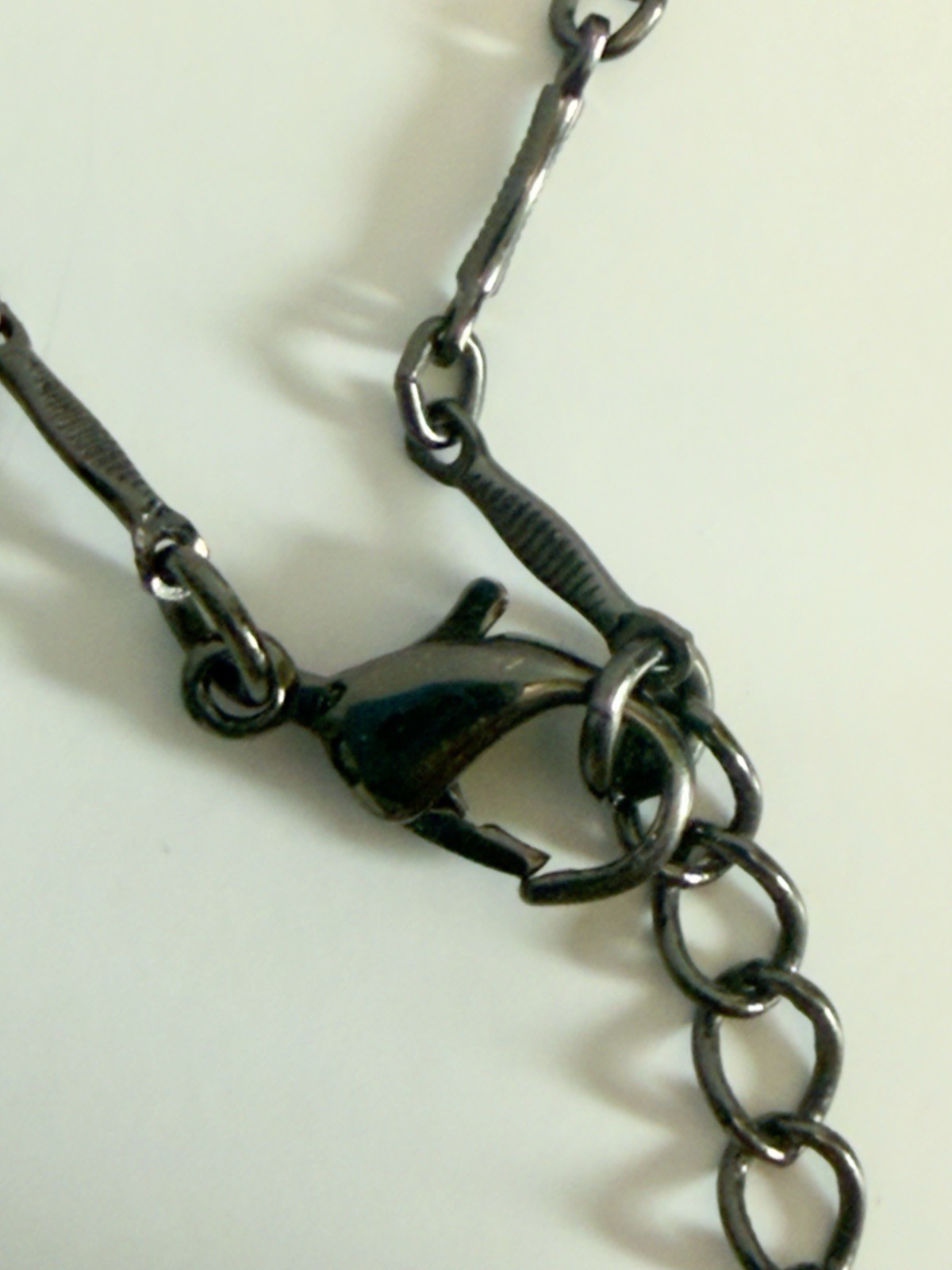 VTG 1928 Jewelry Co Black Rhinestone Marquise Y Drop Necklace Gunmetal Gothic