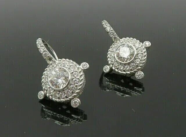 3Ct Round Simulated Diamond Women’s Drop Antique Earring 14K White Gold Plated