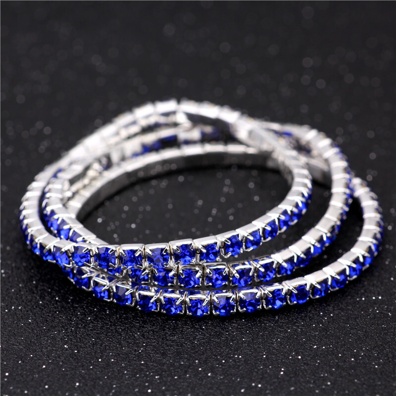 Unisex Silver Large Crystal Tennis Chain Anklet or Bracelet – In 3 Colours