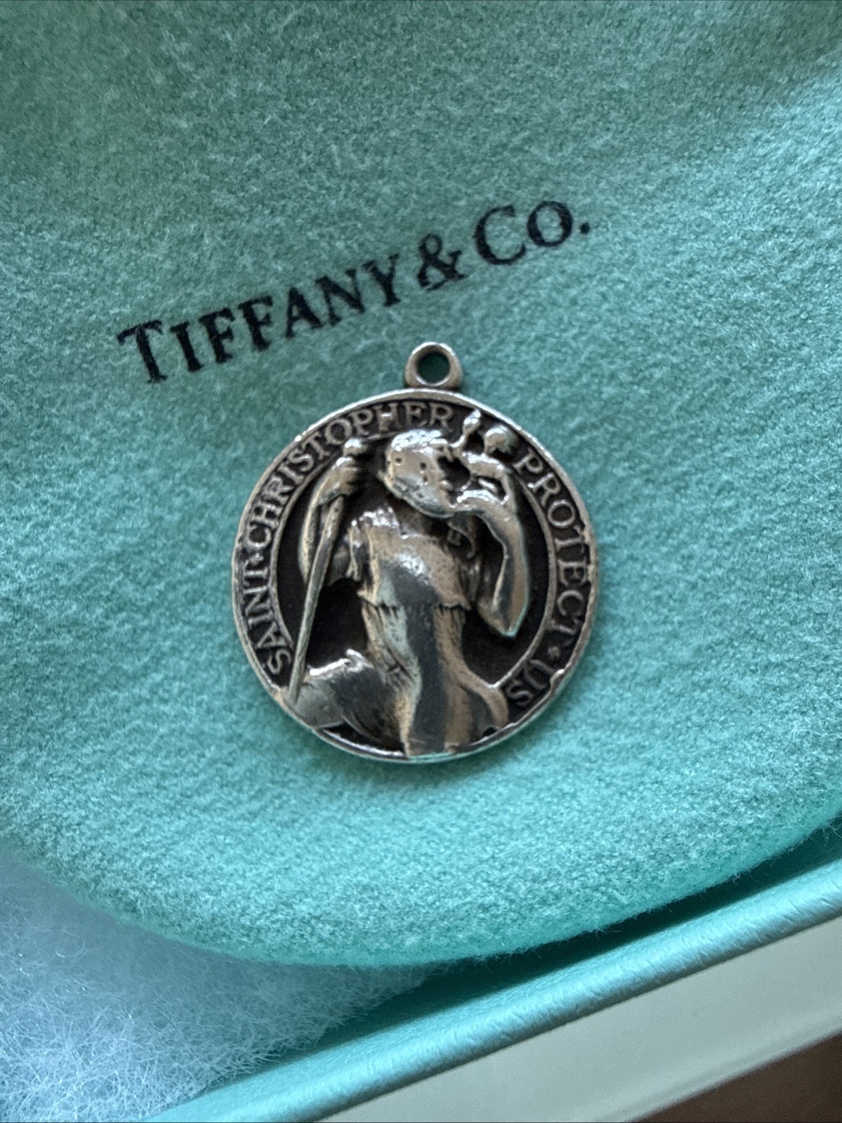 VINTAGE TIFFANY St. Christopher Pendant. Family Veteran (Vietnam) 2060s