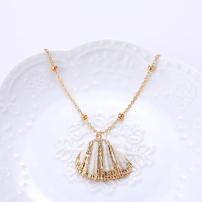 Bohemia Conch Shells Necklace Sea Beach Shell Pendant Necklace For Women Female