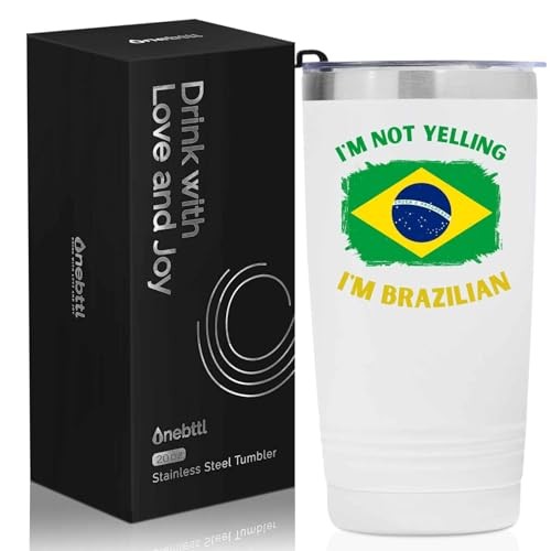 Brazilian Gifts with Brazil Flag, Brazil Brazilian Souvenirs, 20oz Stainless