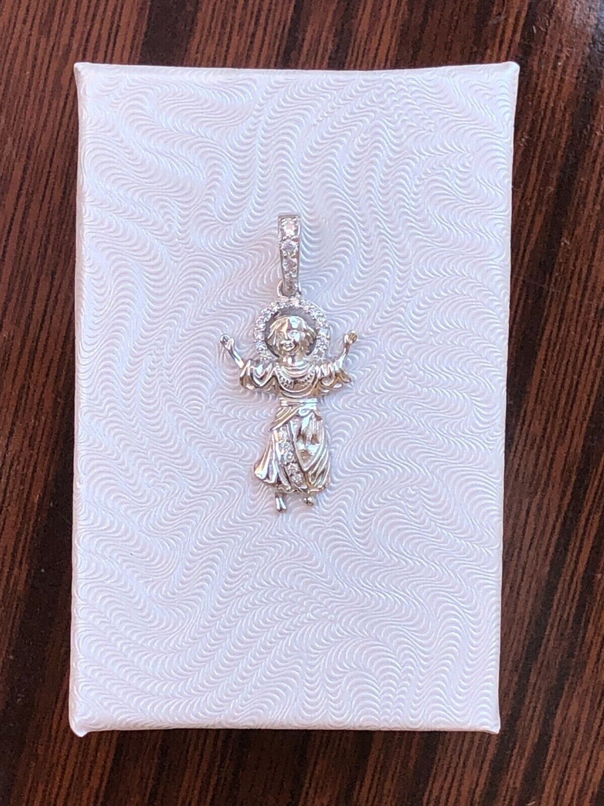 925 Sterling Silver CZ Baby Jesus Pendant 21mm(0.83″)/30mm(1.18″) Unisex