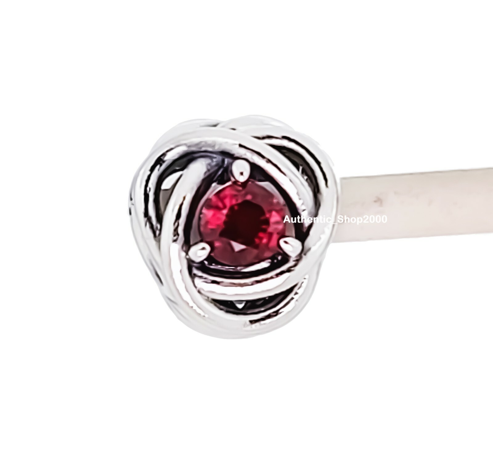 New 100% Authentic PANDORA 925 Ale January Red Eternity Circle Charm 790065C06