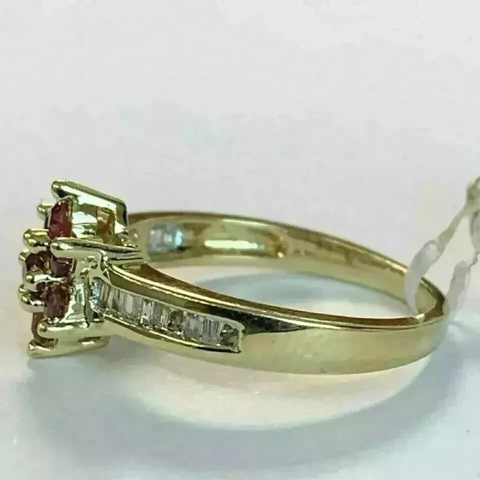 2.80 Ct Round Simulated Red Ruby 14k Yellow Gold Plated Women’s Engagement Ring