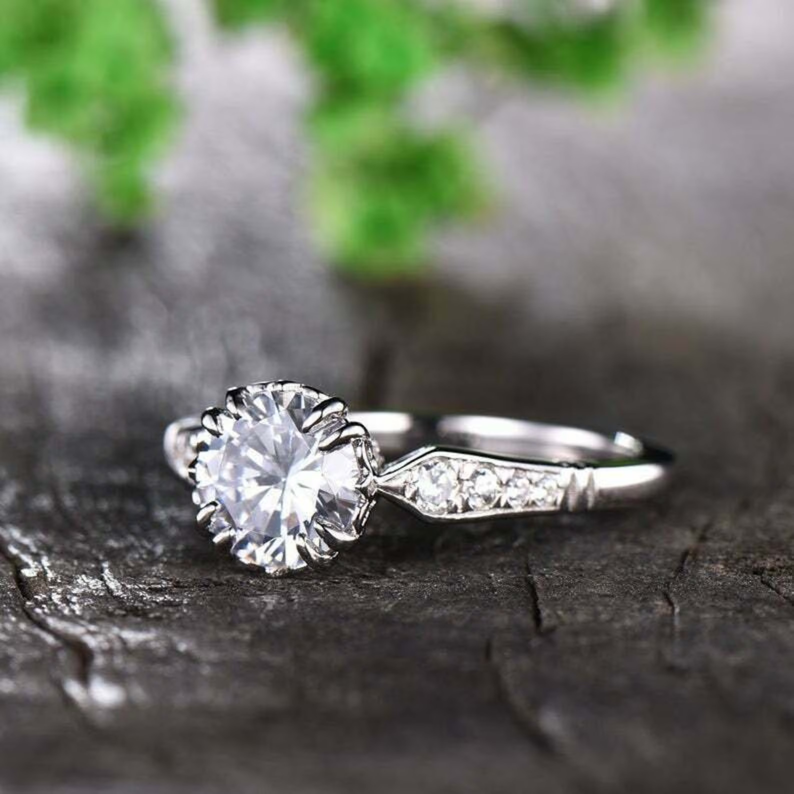 1.75CT Round Moissanite Diamond Engagement Wedding Anniversary Ring For Her