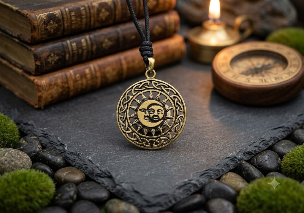 Sun & Moon Ying Yang Sterling Silver Pewter Brass Charm Necklace Pendant Jewelry