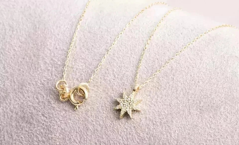 1.50 Ct Round Simulated Diamond 14k Yellow Gold Plated Daily Wear Star Pendant