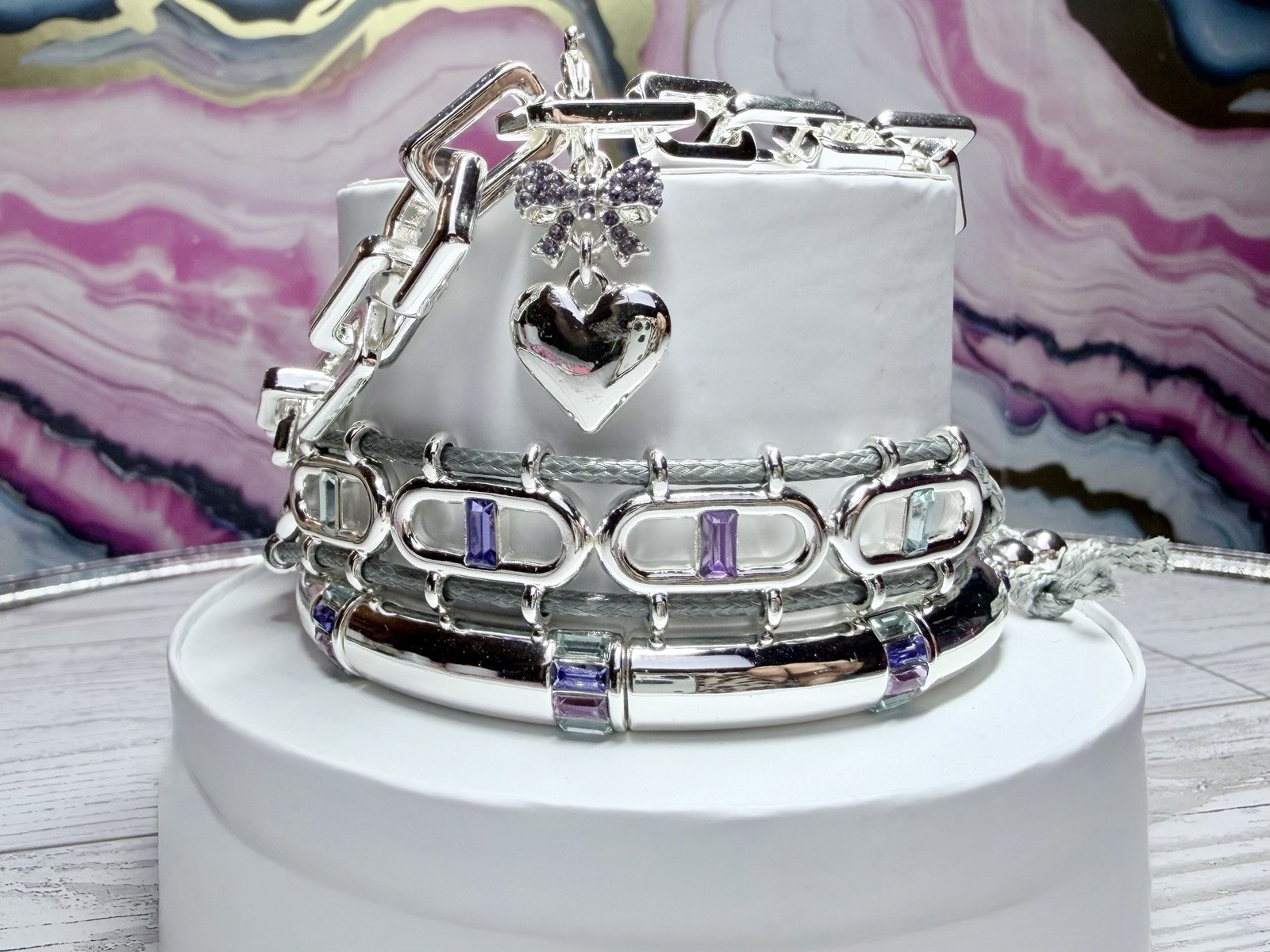 Bomb Party 2026 Summer Stack- Velvet Hearts on Silver ST84772