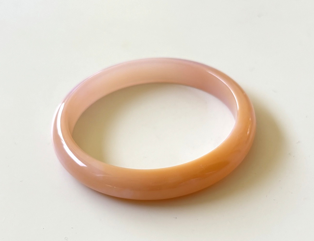 58mm Carnelian Agate Bangles Bracelets Peach Lace Agate Banding