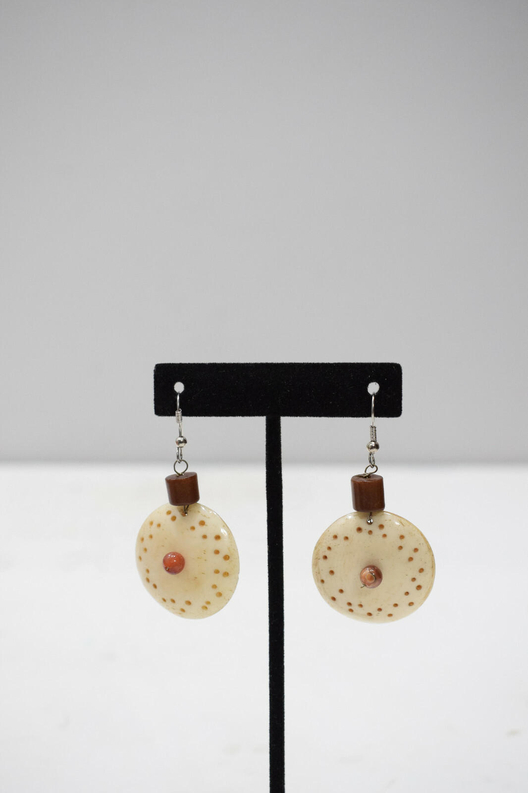 Earrings Etched Bone and Horn Dangle Earrings