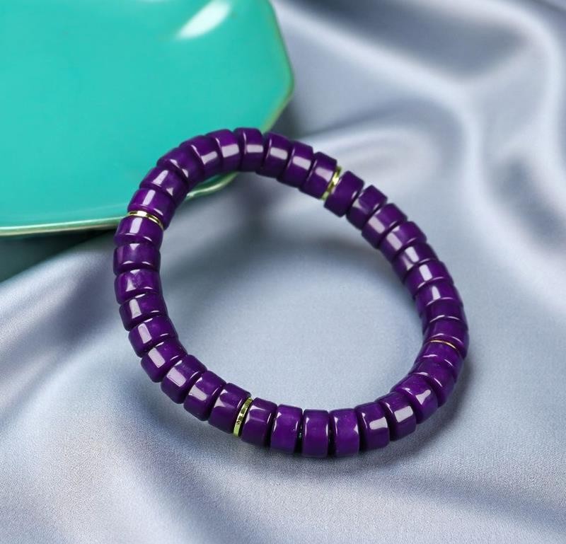 Girl Grandma Mothers Lady Women Sugilite Beads Bracelet Jewelry Gift Box DD178
