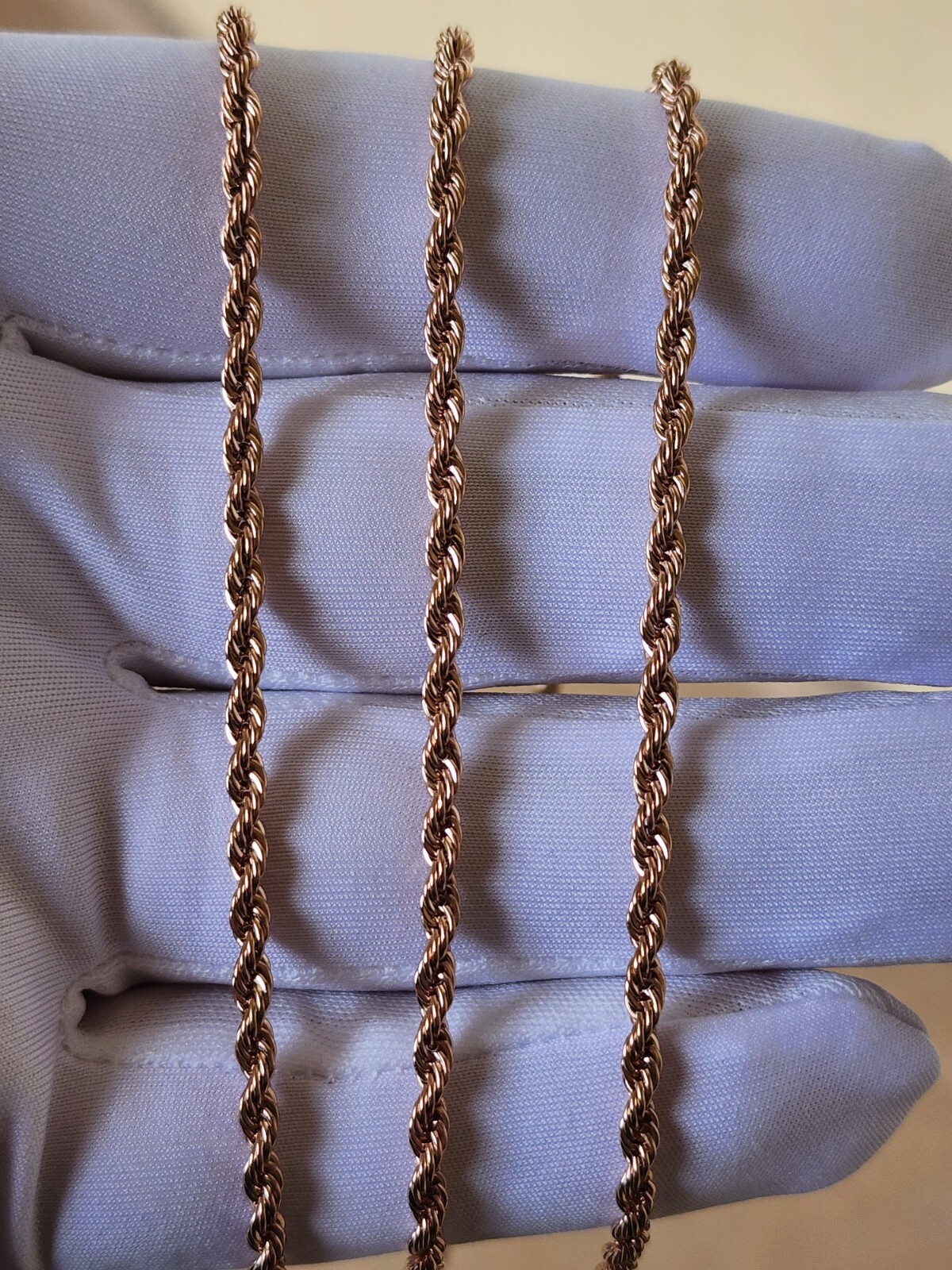 Stainless Steel Rose Gold Plated Rope Chain 3mm Hip Hop Jewelry Unisex, Women